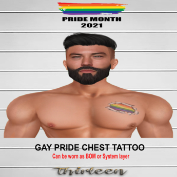 Second Life Marketplace - .:13:. - GAY PRIDE TATTOO - Male version